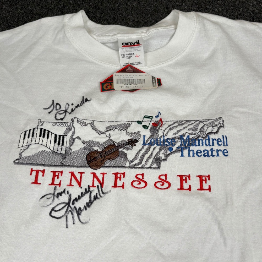 Louise Mandrell Theatre Tennessee T-Shirt Autographed Music Graphic Large‎ Vtg